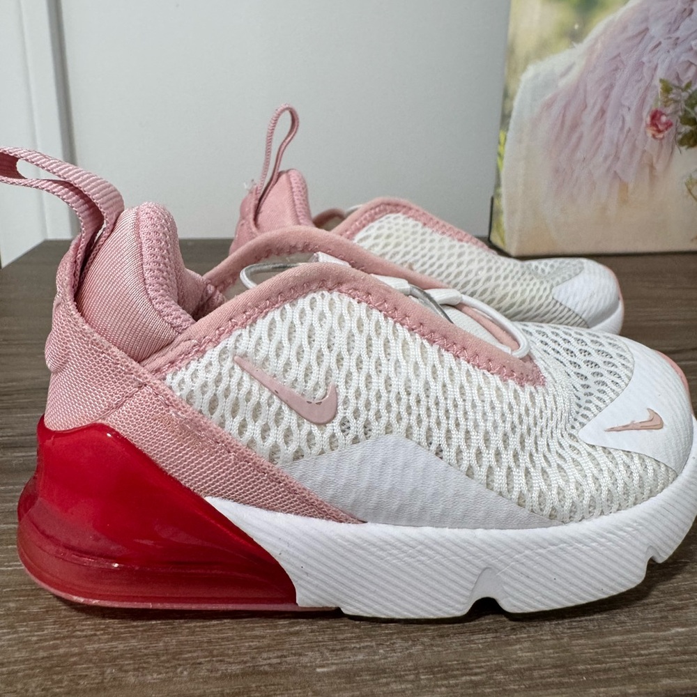 Nike Pink and White Sneakers with Air Max Cushioning